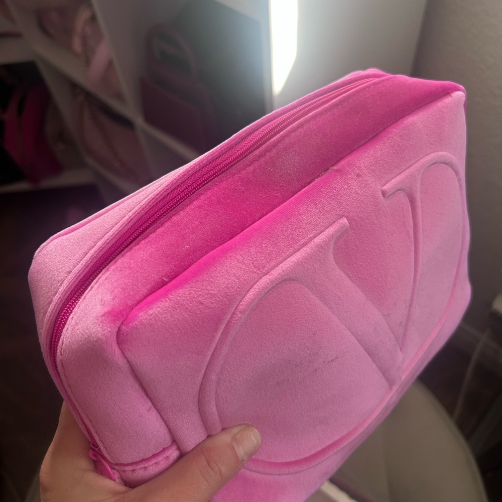Valentino Vibrant Pink Velvet clutch